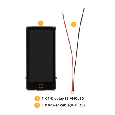 T-Display-S3 V1.0 AMOLED 1.91" Touchscreen Development Board - Soldered - 2