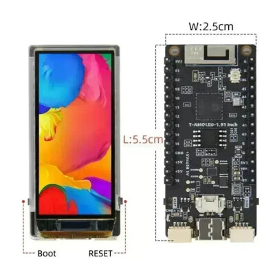 T-Display-S3 V2.0 AMOLED 1.91" Display Development Board - Solderless - 2