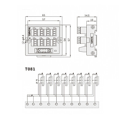 T081-T 24V 1A 8-Bit Giriş Ray Tipi Terminal Blok - 3