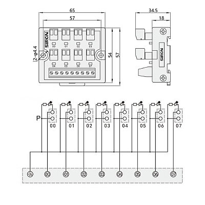 T083 24V 1A 8-Bit Giriş Ray Tipi Terminal Blok - 3