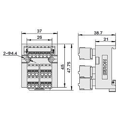 T834 24V 1A 4-Bit Giriş Ray Tipi Terminal Blok - 3