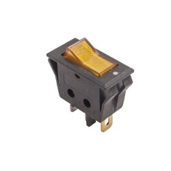 T85 Single Narrow Illuminated On/Off Switch - Yellow