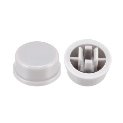 Tact Switch Cover Round Gray - Compatible with 12x12x7.3mm