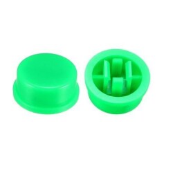 Tact Switch Cover Round Green - Compatible with 12x12x7.3mm