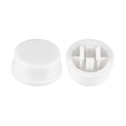 Tact Switch Cover Round White - Compatible with 12x12x7.3mm