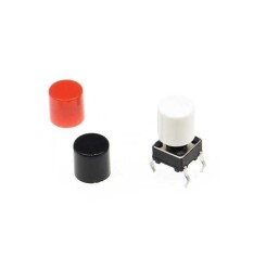 Tact Switch Kapağı Çap 3.1mm Kırmızı - 6x6mm Switch ile Uyumlu - 2