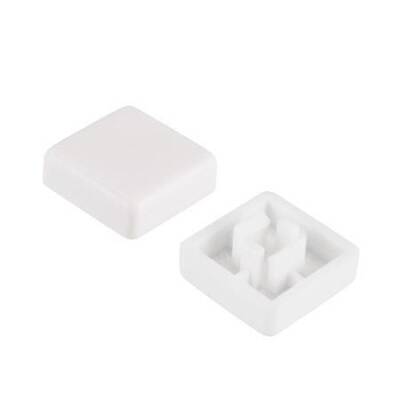 Tact Switch Kapağı Kare Beyaz - 10x10x5mm - 1