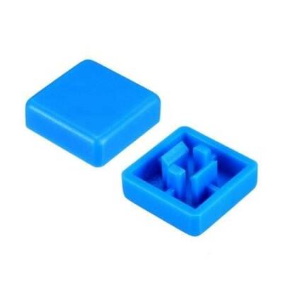 Tact Switch Kapağı Kare Mavi - 10x10x5mm - 1