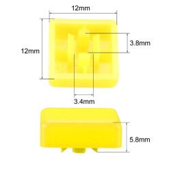 Tact Switch Kapağı Kare Sarı- 10x10x5mm - 2