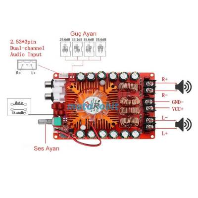 TDA7498E 2x160W Çift Kanal Stereo Dijital Amfi Devresi - 2