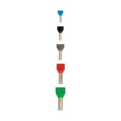 TE0508 5 mm White Insulated Double Entry Ferrule - 10 Pieces