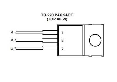 TIC106D - TO220 3.2A 400V Tristör - 2