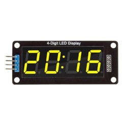 TM1637 4 Digit Led Display Saat Modülü - Sarı - 1