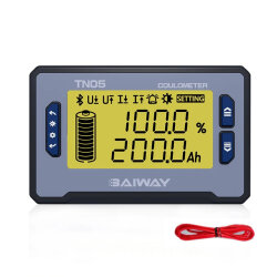 TN05 8-80V 50A Voltmeter Ammeter - Battery Capacity Manager - 1