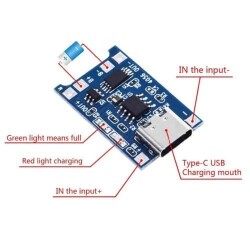 TP4056 3,7V Şarj Devresi -  Korumalı Mod Type C - 2