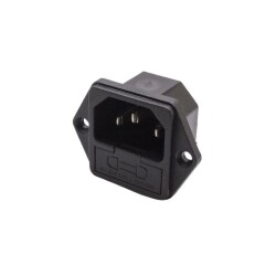 Triple Male Power Socket with Fuse Slot