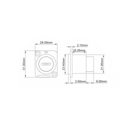 Type-C Female Connector - Panel Mount - 3
