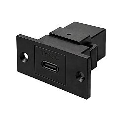 Type-C Female Panel-Mount Connector - Black - 1