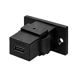 Type-C Female Panel-Mount Connector - Black - 3