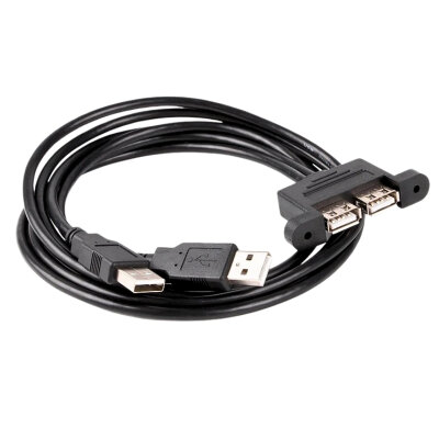 USB 2.0 2X Male-2X Female Panel Type Extension Cable - 50cm - 2