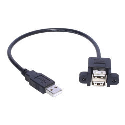 USB 2.0 Erkek-2X Dişi Panel Tipi Ayırıcı Uzatma Kablosu - 50cm - 2