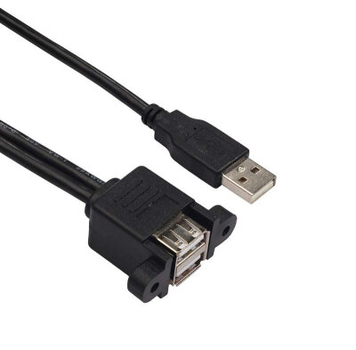 USB 2.0 Male-2X Female Panel Type Splitter Extension Cable - 50cm - 1