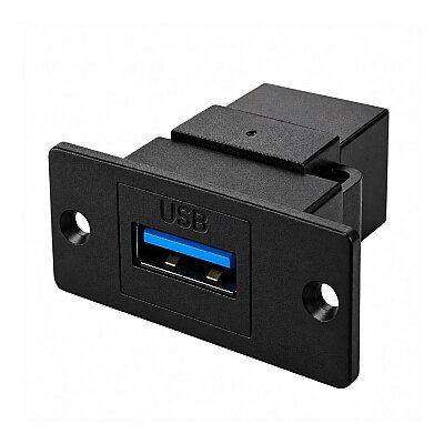 USB 3.0 Dişi Panel Tipi Konnektör - Siyah - 1