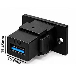 USB 3.0 Dişi Panel Tipi Konnektör - Siyah - 6