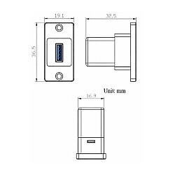 USB 3.0 Dişi Panel Tipi Konnektör - SUSB3.0-C - 3