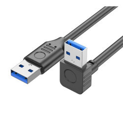 USB 3.0 Erkek-Erkek Aşağı Açılı Data ve Şarj Kablosu - 50cm