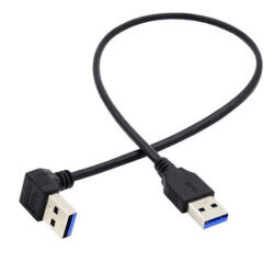 USB 3.0 Erkek-Erkek Aşağı Açılı Data ve Şarj Kablosu - 50cm - 2