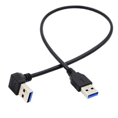 USB 3.0 Erkek-Erkek Aşağı Açılı Data ve Şarj Kablosu - 50cm - 2