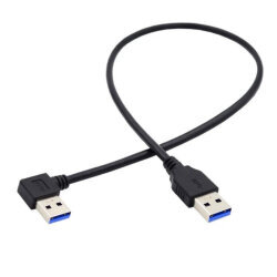 USB 3.0 Erkek-Erkek Sol Açılı Data ve Şarj Kablosu - 50cm - 2