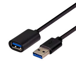 USB 3.0 Female-to-Male Black Extension Cable - 60cm