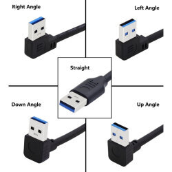 USB 3.0 Male-to-Male Downward Angled Data and Charging Cable - 50cm - 3