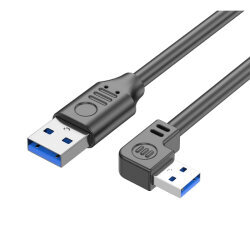 USB 3.0 Male-to-Male Left Angled Data and Charging Cable - 50cm - 1