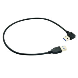 USB 3.0 Male-to-Male Right-Angle Data and Charging Cable - 50cm - 2