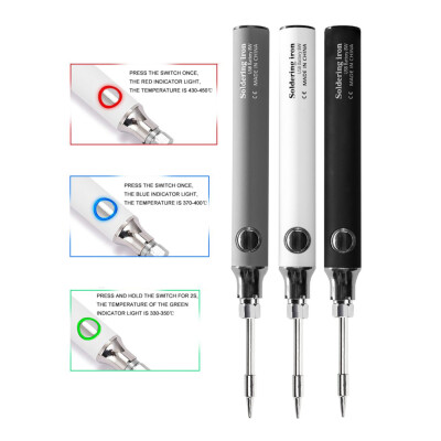 USB 5V 8W USB Siyah Kalem Havya Seti - Sıcaklık Ayarlı Mod Seçimli - 3