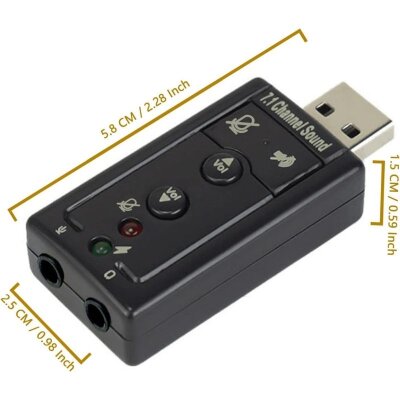 USB 7.1 Channel Headphone + Microphone Sound Card - 4