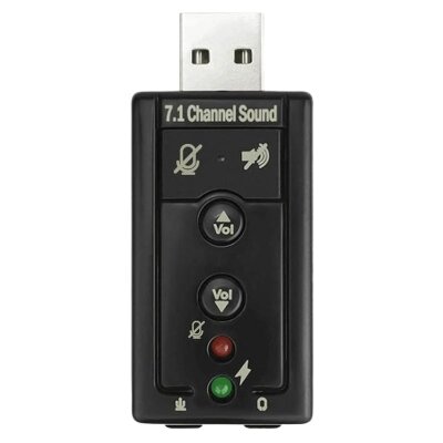 USB 7.1 Kanal Kulaklık + Mikrofon Ses Kartı - 1