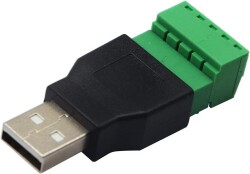 USB Male to 5-Pin Terminal Converter / USB 2.0 to 5-Pin Terminal