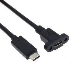 USB Type-C 2.0 Erkek-Dişi Panel Montaj Uzatma Kablosu - 30cm - 1
