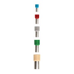 VE0508 2.6 mm White Insulated Single Entry Ferrule - 10 Pieces