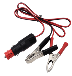 Vehicle Cigarette Lighter Socket with Battery Clip Outlet - 1m Cable