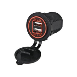 Vehicle Phone Charging Socket 2 Packs 5V 2.1A Orange
