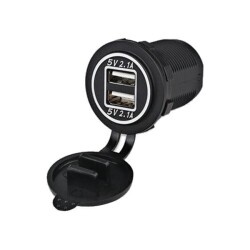 Vehicle Phone Charging Socket 2 Packs 5V 2.1A White