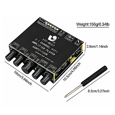 VTF-MC07 2x60W + 150W 2.1 Channel Bluetooth Amplifier Module - 3