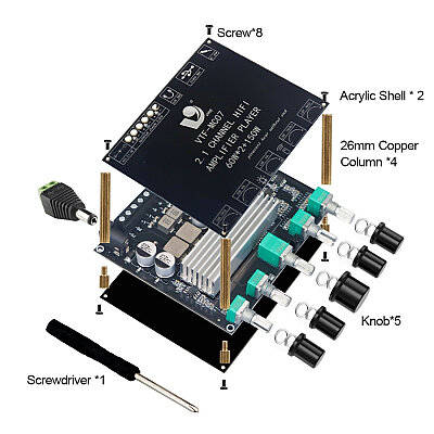 VTF-MC07 2x60W + 150W 2.1 Kanal Bluetooth Amfi Modülü - 4