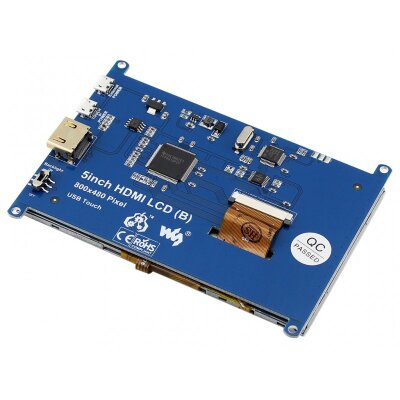 WaveShare 5 Inch 800x480 Rezistif  Dokunmatik HDMI Ekran - 5