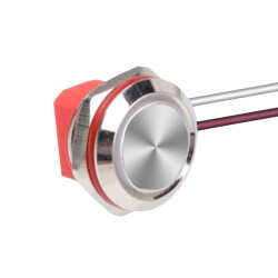 WD12C1-Wired-P1 12mm Flat Spring Metal Button - Wired